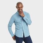 Men's Regular Fit Stretch Poplin Long Sleeve Button-down Shirt - Goodfellow & Co Jade
