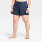 Women's Plus Size Essential Mid-rise Knit Shorts 5 - All In Motion Navy 1x, Women's, Size: