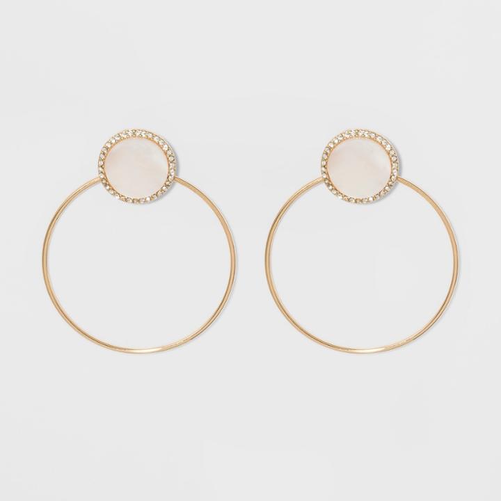 Sugarfix By Baublebar Resin Hoop Earrings - White, Girl's
