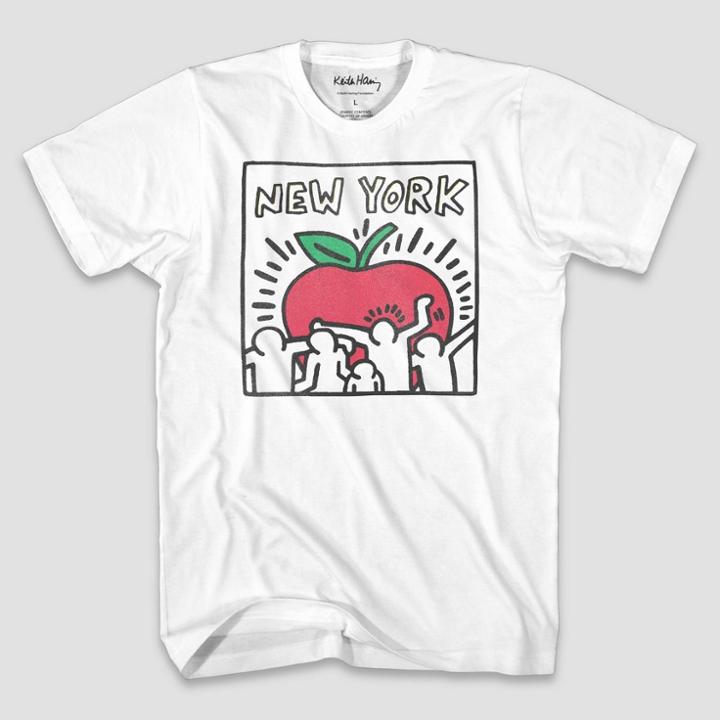 Petitemen's Keith Haring Short Sleeve Graphic T-shirt - White S, Men's,