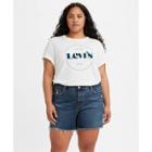 Levi's Women's Plus Size Short Sleeve Graphic Varsity Cropped T-shirt - Caviar