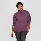 Women's Plus Size Mock Neck Pullover - Universal Thread Purple