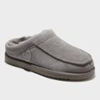 Men's Dluxe By Dearfoams Lith Genuine Shearling Clog Loafer Slippers - Gray