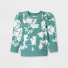 Grayson Mini Toddler Girls' Tie-dye Puff Sleeve Fleece Pullover - Blue