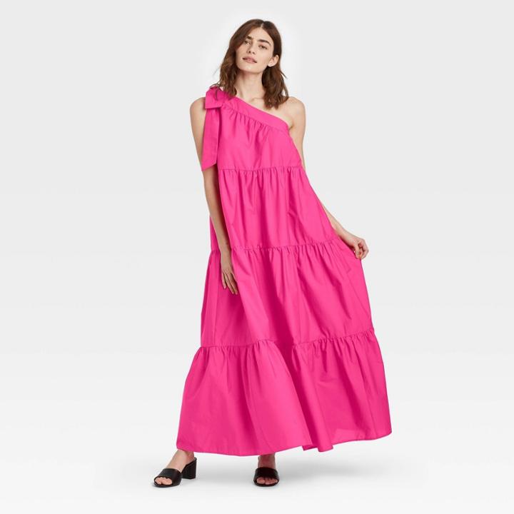 Women's One Shoulder Sleeveless Dress - Who What Wear Purple