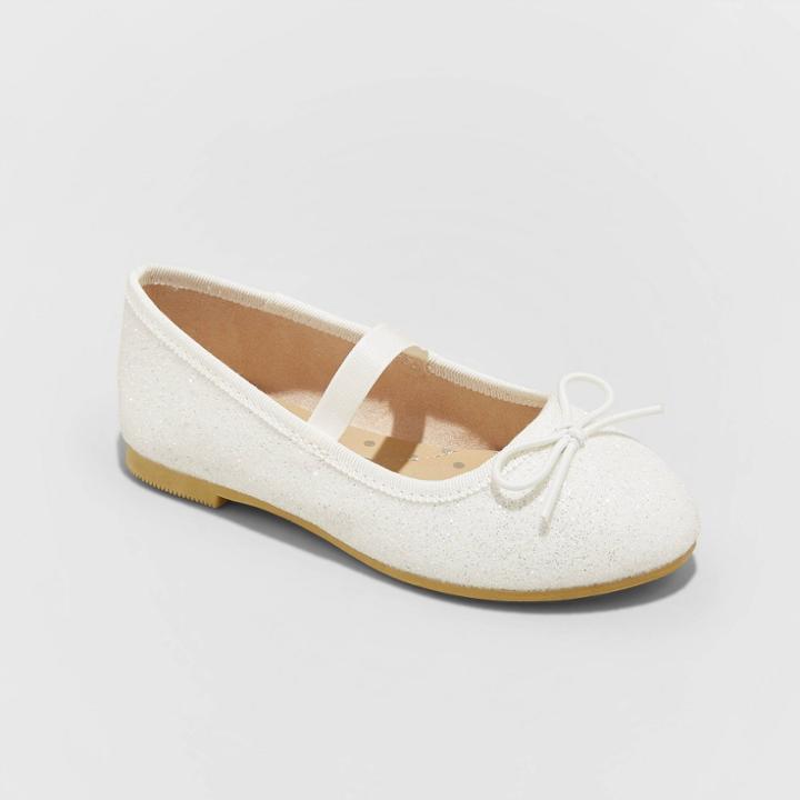 Toddler Girls' Becca Ballet Flats - Cat & Jack White 4, Toddler Girl's