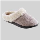 Isotoner Women's Quilted Recycled Jersey Bridget Hoodback Slippers - Heathered Gray