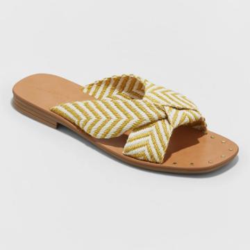 Women's Louise Chevron Print Knotted Slide Sandals - Universal Thread Yellow