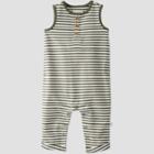 Baby Striped Romper - Little Planet By Carter's Green