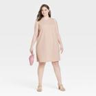 Women's Plus Size Muscle Tank Dress - A New Day Taupe