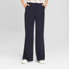 Women's Wide Leg Bi-stretch Twill Pants - A New Day Blue 0, Federal Blue