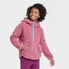 Girls' Sherpa Fleece 1/2 Zip Pullover Sweatshirt - All In Motion Ruby Red