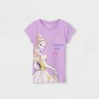 Girls' Disney Belle Enchantment Awaits Short Sleeve Graphic T-shirt - Purple Xs - Disney