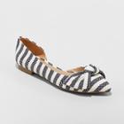 Women's Jayme Stripe Bow Ballet Flats - A New Day Cream (ivory)