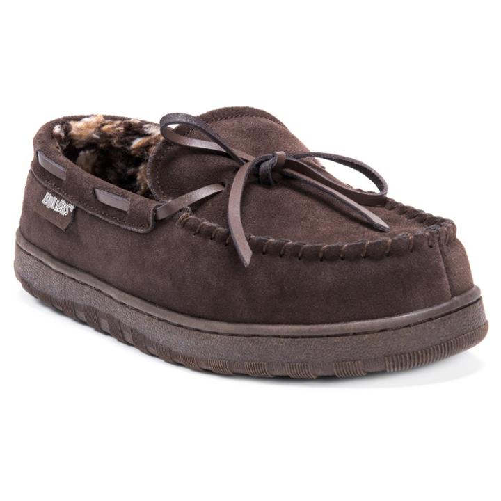 Men's Muk Luks Berber Suede Moccasin Slippers - Brown
