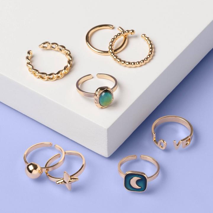 More Than Magic Kids' 5pk Celestial Mooded Ring Set - More Than