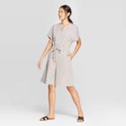 Women's Short Dolman Sleeve V- Neck Romper - Prologue Taupe