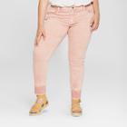 Women's Plus Size Released Hem Skinny Jeans - Universal Thread Pink