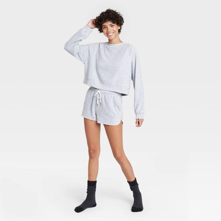 Women's Reverse Fleece Lounge Sweatshirt - Colsie Gray