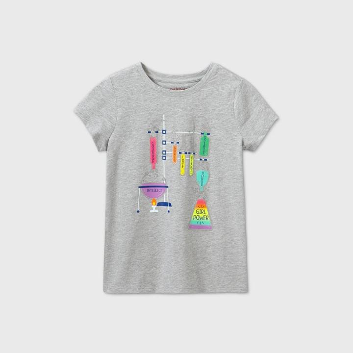 Girls' Short Sleeve Science Girl Power Graphic T-shirt - Cat & Jack Gray