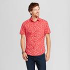 Men's Short Sleeve Poplin Button-down Shirt - Goodfellow & Co Red S, Amaryllis Red