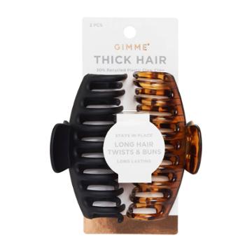 Gimme Beauty Thick Hair Claw Clips - Black/tort
