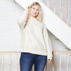 Women's Plus Size Mock Turtleneck Pullover Sweater - Universal Thread Cream