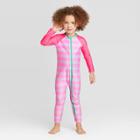 Toddler Girls' 1pc Raglan Stripe Bodysuit - Cat & Jack Pink 12m, Toddler Girl's