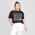 Target Women's Back To The Future Plus Size Short Sleeve Cropped T-shirt (juniors') - Black