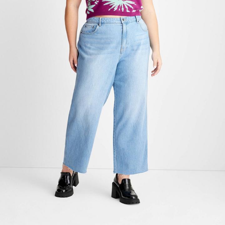 Women's High-rise Straight Leg Denim Pant - Future Collective With Gabriella Karefa-johnson Light Wash