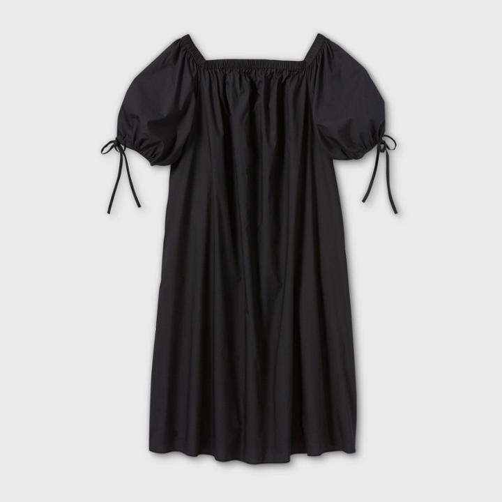 Women's Plus Size Puff Short Sleeve Dress - Who What Wear Black