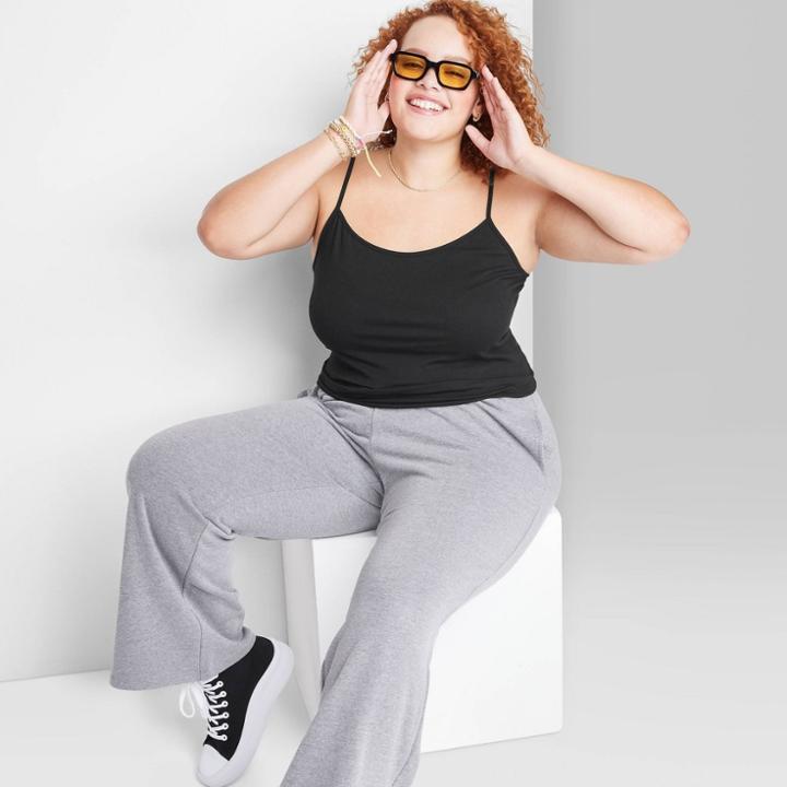 Women's Plus Size Slim Fit 3pk Bundle Cropped Cami Tank Top - Wild Fable White/gray/black