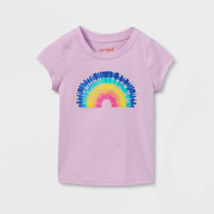 Toddler Girls' Tie-dye Rainbow Short Sleeve T-shirt - Cat & Jack Purple