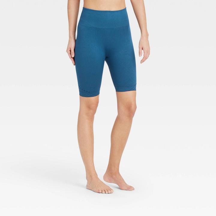 Women's High-rise Seamless Bike Shorts 7 - Joylab Blue