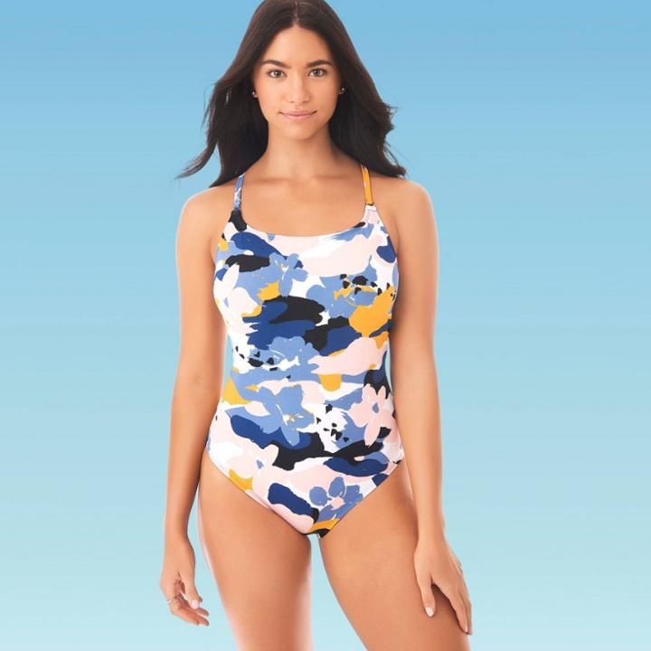 Women's Slimming Control Cross Back One Piece Swimsuit - Beach Betty By Miracle Brands M, Women's, Size: Medium,