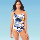 Women's Slimming Control Cross Back One Piece Swimsuit - Beach Betty By Miracle Brands M, Women's, Size: Medium,