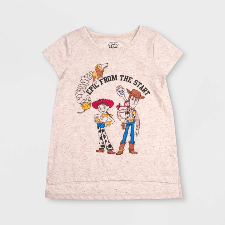 Disney Toddler Girls' Toy Story Epic From The Start T-shirt - Beige