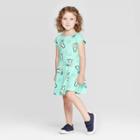 Toddler Girls' Short Sleeve Skater Dress - Cat & Jack Green