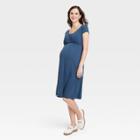 Short Sleeve Nursing Maternity Dress - Isabel Maternity By Ingrid & Isabel Navy Blue