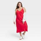 Women's Plus Size Slip Dress - A New Day Red