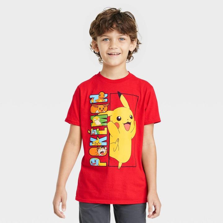 Pokemon Boys' Pokmon Graphic T-shirt - Red