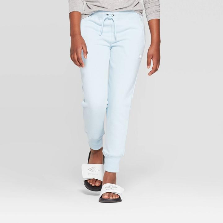 Umbro Girls' Fleece Jogger Pants - Light Blue L, Girl's,