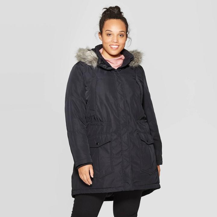 Women's Plus Size Arctic Parka - Ava & Viv Black 3x, Women's,
