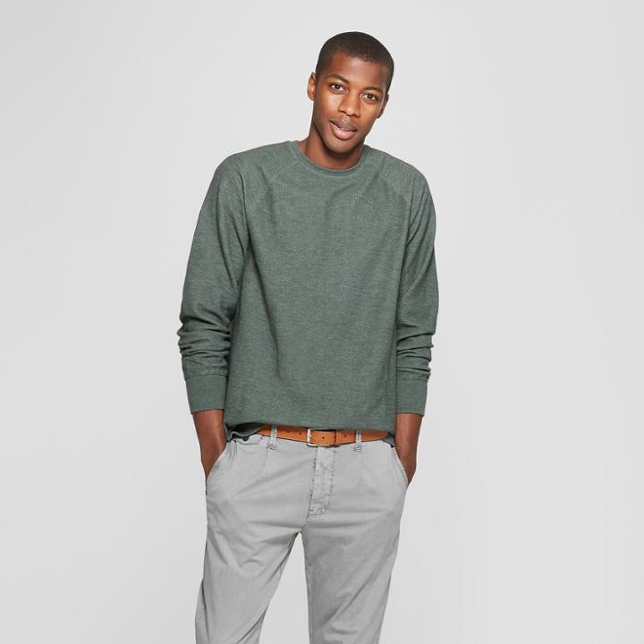 Men's Standard Fit Long Sleeve Textured Crew Neck Shirt - Goodfellow & Co Elegant Vine