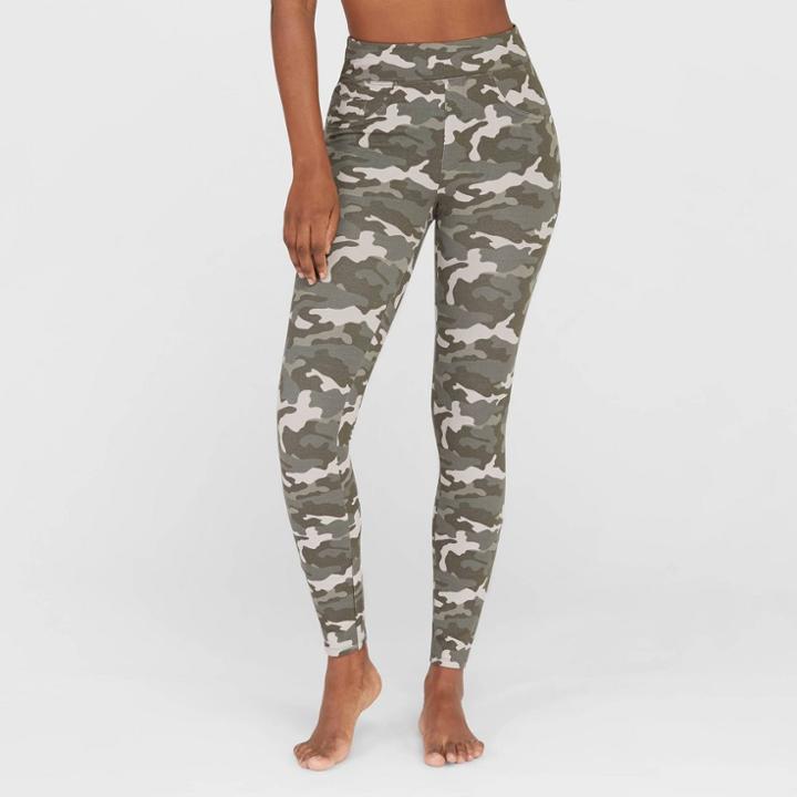 Assets By Spanx Women's Camo Print Jean-look Leggings - Olive Green S, Women's, Size: Small,