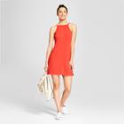 Women's Ribbed Scoop Back Tank Dress - Mossimo Supply Co. Orange