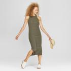 Women's Stripe Rib Dress - Universal Thread Olive