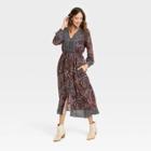 Women's Long Sleeve Button-front Dress - Knox Rose Blue
