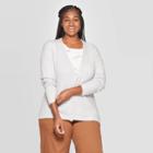 Women's Plus Size Long Sleeve Open Layering Button Front Cardigan - Ava & Viv Light Blue