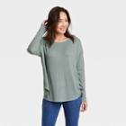 Women's Long Sleeve U-neck Tunic Top - Knox Rose Dark Green